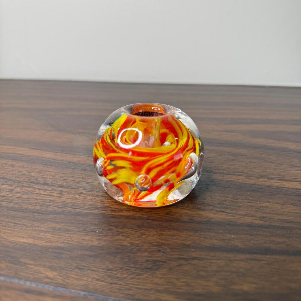 Vintage Zimmerman Hand Blown Glass Pen Holder Paperweight